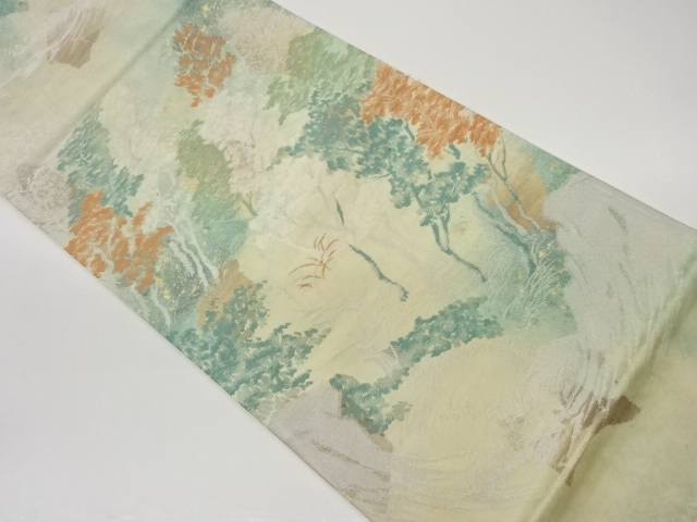 木々模様織出し袋帯